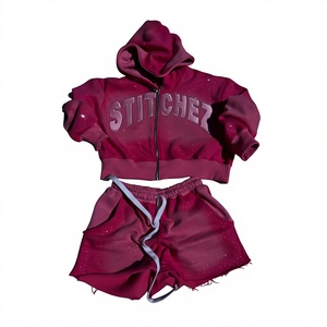 Conjunto Deportivo Personalizado para Hombre, Sudadera con Capucha y Pantalones Cortos de Cintura Baja, Estampado de Verano, Nailon/Algodón, Anti-UV, Ecológico - Product Image 2