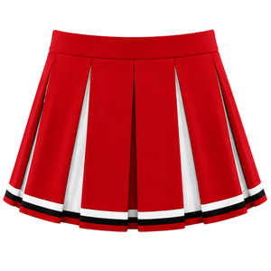 Ensemble uniforme de cheerleading rouge : Crop top et jupe plissée pour compétition de danse d'équipe, tenue de performance sportive - Product Image 6