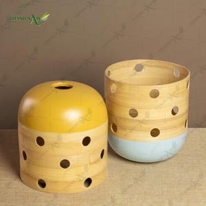 Abat-jour en bambou filé, abat-jour en bambou, lampe suspendue en bambou, éclairage artisanal écologique - Product Image 6