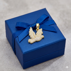 Collar con Colgante de Paloma Personalizado en Plata 925 Chapada en Oro, con Incrustaciones de Circonitas Naturales de Corte Brillante, Joyería Fina de Lujo, Regalo - Product Image 4