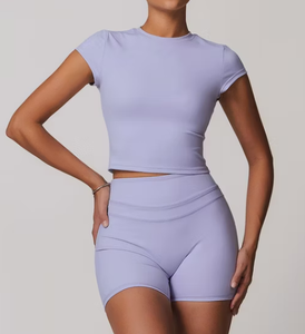 Soutien-gorge de sport sans coutures pour femme, dos nageur, col ras du cou, maintien moyen, pour yoga et fitness, couleur unie, respirant, séchage rapide, anti-transpiration - Product Image 6