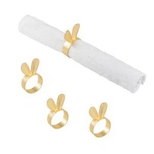 Brass Napkin Rings Bunny Shape 2.5 Cm Width Cute Table Decoration Party Accessory - Product Image 5
