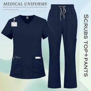 Uniforme Quirúrgico, Conjunto de Uniforme Médico con Múltiples Bolsillos, Pantalones y Blusa, Uniforme Clínico, Ropa de Trabajo para Salón de Belleza, Spa, Hospital - Product Image 6