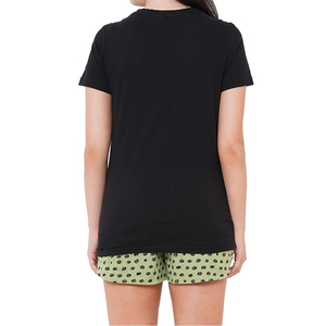 Conjunto de Verano para Mujer con Camiseta de Cuello Redondo y Manga Corta con Pantalones Cortos Cómodos de Cintura Elástica, Transpirable e Informal - Product Image 4