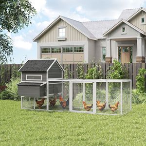 Pollaio in Legno Grigio Scuro 137 per 8-10 Galline, Capacità Personalizzabile, Gabbie per Animali Tipo H, Nuovo o Usato, Rete in Acciaio - Product Image 2