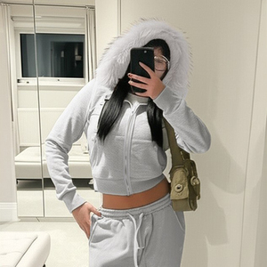 INS Style <b>Y2K</b> <b>Streetwear</b> Fleece Hooded Zip Hoodie Women Slim Fit High Street Chic Polyester/Cotton Quick Dry Sweatshirt - Product Image 6