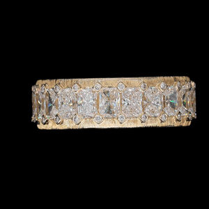 AMBER JEWELS Anillo de Eternidad Unisex de Oro Sólido de 14K con Diamantes Cultivados en Laboratorio de Corte Esmeralda y Engaste Pavé, Certificado IGI, Lujo Clásico - Product Image 2