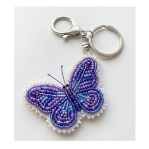 Handmade <b>Beaded</b> <b>Butterfly</b> Keychain Hold to Keys Glass <b>Beaded</b> Keychain Purse Handbag Totes Bag Accessories Gift for Girls - Product Image 3