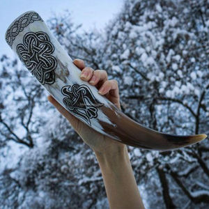 Corne à boire de buffle Viking de haute qualité fabriquée à la main naturelle durable avec support de style poli directement de l'Inde par FWE - Product Image 4