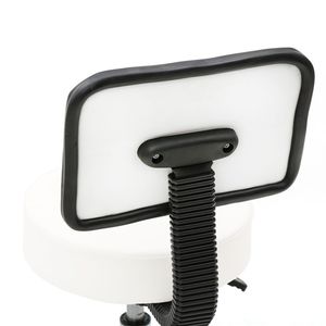 White Round Shape Adjustable Salon <b>Stool</b> <b>with</b> <b>Back</b> Plastic Furniture for Salons - Product Image 4