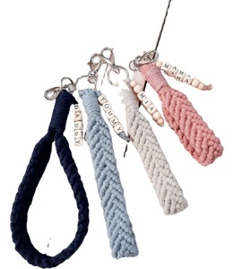 Handmade Bliss <b>Wristlet</b> Keychain, Macrame Tutorial for Beginners Wedding Gift Boho Keychain Handmade Macrame Keychain - Product Image 1
