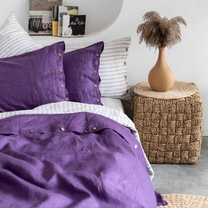 Low MOQ Bedding Manufacturer 100% French Linen bedding set 140TC 4PCS Solid Color Custom Size Color Home Textile - Product Image 4