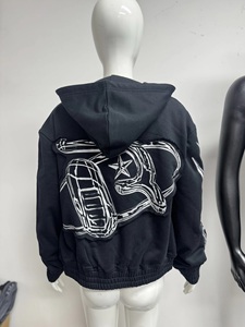 Sweat à capuche pour homme, fabricant de vêtements OEM, sweat à capuche personnalisé en polaire, sweat à capuche en coton épais avec fermeture éclair, sweat à capuche imprimé délavé à l'acide, sweat à capuche zippé pour homme - Product Image 2