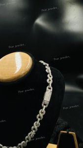<b>Iced</b> Out Link <b>Chain</b> Necklace 925 Sterling Silver Rhodium Plated Moissanite Diamond Look Luxury Hip Hop Statement Gift - Product Image 3