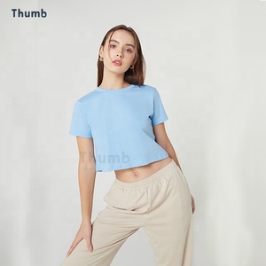 Áo Crop Top Nữ Thời Trang 2022 Dành Cho Thăng Hoa Trống Hoặc Tùy Chỉnh Logo 100% Áo Thun Polyester Sản Xuất Tại Thái Lan - Product Image 2