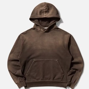 <b>Men</b> Acid Wash Hoodie Fleece Lined Regular Fit Pullover Hooded <b>Sweatshirt</b> Pocket Winter Streetwear Front Logo Quick Dry Comfort - Product Image 1