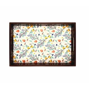 Bandeja de Servir de Madera Estilo Antiguo Moderno con Estampado Botánico de Bayas Silvestres, Plato Decorativo Rectangular al por Mayor para Pedidos al por Mayor - Product Image 5