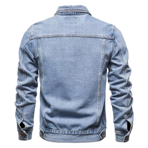 High Quality Customizable Men's Denim Jacket <b>Top</b> Trending Anti-Wrinkle Hot Selling Canvas Fabric Direct From Manufacturer - Product Image 1