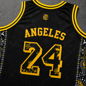 Conjunto de Uniforme de Baloncesto Personalizado en Negro y Amarillo, Sublimado, sin Mangas, Ropa Deportiva, OEM, ODM - Product Image 3