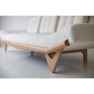 Canapé moderne 3 places Alaska en teck massif de haute qualité avec revêtement pour usage intérieur. - Product Image 3