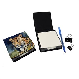 Portablocco in Pelle PU con Motivo Leopardato, Design Artistico, Accessorio da Scrivania e Regalo per l'Ufficio, Magnete per Frigorifero per Organizzazione e Stile - Product Image 2