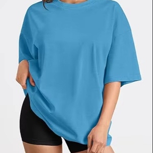 T-shirt long oversize pas cher pour femme, grandes tailles, hauts d'entraînement, t-shirts vierges pour femme, t-shirt long oversize pas cher - Product Image 2