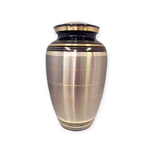 Urne funéraire élégante blanche avec finition ivoire douce, bandes dorées et forme classique pour une commémoration paisible - Product Image 6