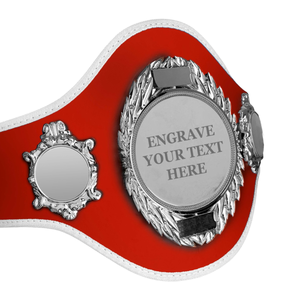 Ceinture de championnat personnalisable avec plaque gravable, design rouge, ceinture de championnat de lutte personnalisée - Product Image 5