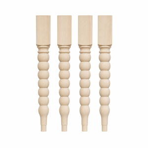 Solid Wood Table Leg Unfinished Solid Wood Turned Table Legs with Square Top 35.5 Inch Decorative Dining Table Legs - Product Image 1