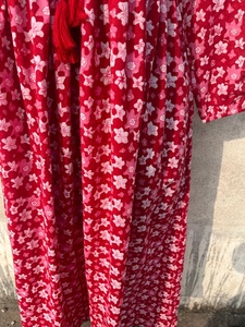 Robe longue décontractée indienne à col en V et manches longues, motif floral, 100 % coton, imprimée à la main, style maxi, collection 2026, vente chaude - Product Image 4