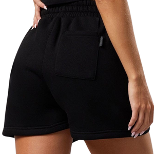 Shorts en molleton noir pour femmes, taille élastique, shorts de sport confortables, vêtements de sport pour l'entraînement, vêtements de sport pour le fitness, vêtements de sport pour le style de vie - Product Image 2