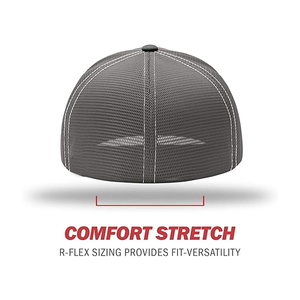 Casquette trucker 6 panneaux marron et gris avec dos en maille, ajustée, style décontracté unisexe, pour le printemps et l'été - Product Image 6