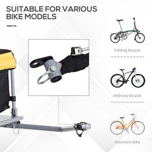 Remorque de cargaison de vélo à deux roues jaune avec couvercle amovible Wagon à bagages de vélo pratique - Product Image 6
