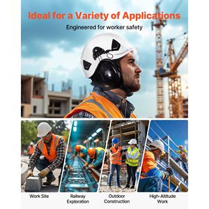 Casco di Sicurezza Industriale Approvato ANSI/ISEA Z89.1, Elmetto in ABS con Visiera e Paraorecchie, Regolazione a 6 Punti con Sospensione a Cricchetto - Product Image 6