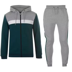 Ensemble de survêtement personnalisé pour homme : sweat à capuche zippé, pantalon de jogging, tenue de sport décontractée pour la gym, le fitness, la course et l'entraînement - Product Image 1