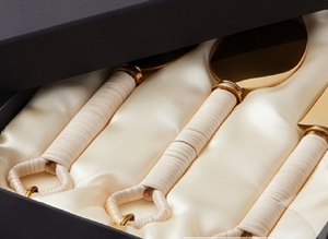 Modern <b>Cheese</b> <b>Knife</b> <b>Set</b> Of 3 With Gold Finish And Rope Handles Dishwasher Safe Ideal For Serving Use And Cutting Use - Product Image 4