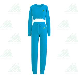 Chándal personalizado de manga larga para mujer, conjuntos de pantalones y suéter. - Product Image 5