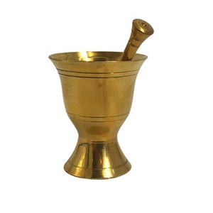 Kitchenware Spice And <b>Herbs</b> Tools Imam Dasta Premium Quality Gold Color Metal Mortar And Pestle Set At Cheap Prices - Product Image 1