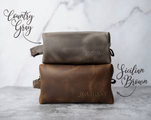 Vintage Leather Toiletry Bag Men Travel Cosmetic Organizer Waterproof <b>Shaving</b> Dopp <b>Kit</b> Bag LTB-0112 - Product Image 4