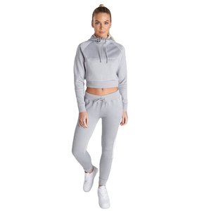Conjunto Deportivo Informal de 2 Piezas para Mujer, Top Corto con Cremallera y Capucha, Leggings con Estampado Gráfico, Traje Deportivo - Product Image 3