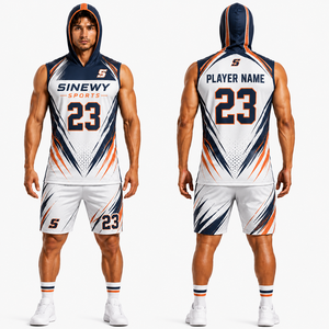 ชุดยูนิฟอร์มฟุตบอลแบบพิมพ์ลาย SINEWY เสื้อเจอร์ซีย์แขนกุดแบบมีฮู้ด กางเกงขาสั้น ระบายอากาศได้ดี ซับเหงื่อ ทรงสปอร์ต - Product Image 3
