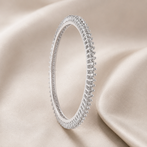 10K Real White Gold E Colour Lab Grown Diamond Round Brilliant <b>Bangle</b> <b>Bracelet</b> Women Bridal Fine Jewelry - Product Image 4