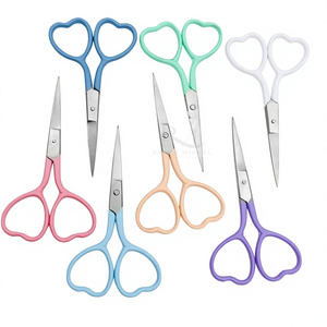 Heart Shape Scissor Straight Tip Stainless Steel Scissor 7 Different <b>Powder</b> Coated Color And Silver Tip New Scissor - Product Image 5