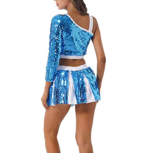 Tenues de cheerleaders personnalisées pour filles, tissus confortables et doux, haute qualité, ensemble de différentes couleurs, sans manches. - Product Image 2