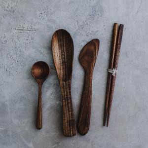 Cuillère à thé en bois écologique, faite à la main, pour café, thé, sucre, accessoire de cuisine poli - Product Image 5