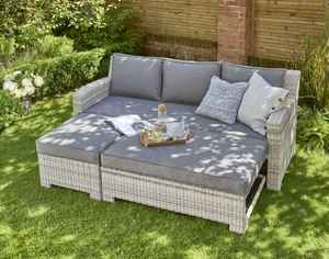 PRSF-OX - Juego de Muebles de Jardín Modernos de Mimbre Sintético, Sofá Seccional Esquinero Resistente con Mesa de Centro para Hotel - Product Image 1