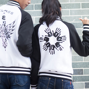 Vente en gros Veste universitaire d'hiver décontractée unisexe Doublure matelassée Letterman Corps en laine Manches en cuir Broderie Patchwork - Product Image 5