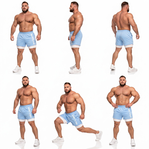 Shorts de jogging 2-en-1 à séchage rapide grande taille, shorts de sport imprimés sur mesure, shorts de gym double couche pour hommes, shorts d'entraînement à taille élastique - Product Image 6