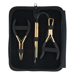 Kit d'outils pour extensions capillaires de salon : Pince à sertir à trois trous, Pince à retirer les micro-perles, Crochet à cheveux, Outil à boucles pour cheveux - Product Image 6