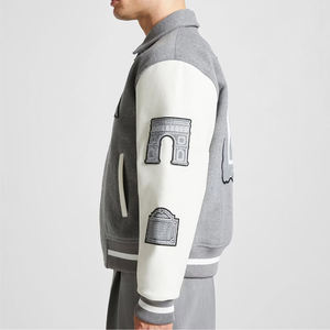 Chaqueta Varsity Personalizada OEM con Bordado, de Lana Premium para Invierno, con Mangas de Cuero, Impermeable, Resistente al Viento y Ecológica para Equipos - Product Image 6